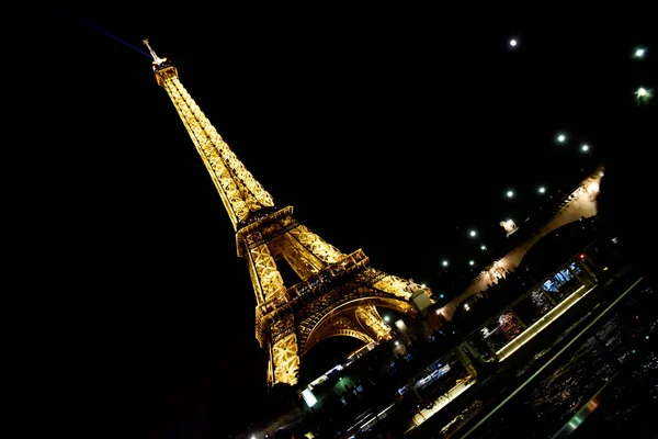 Der Eiffelturm Paris Bei Nacht — Stockfoto