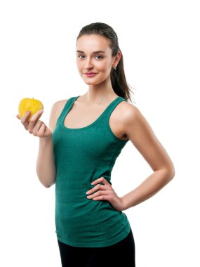 Apple ile güzel sportif kadın