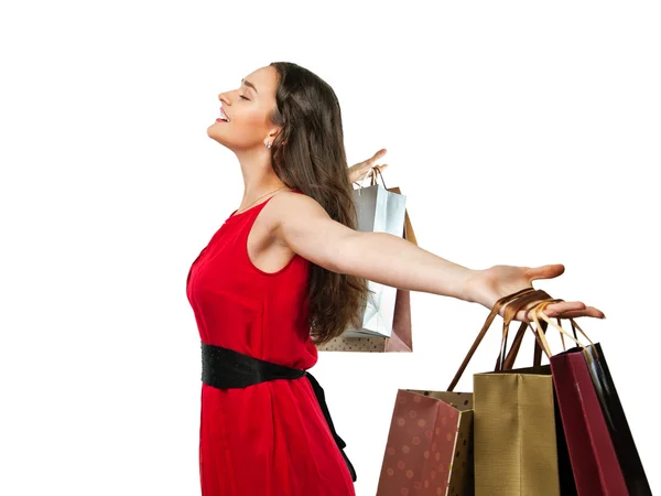 Beautiful girl happy shopping — Stock Photo, Image