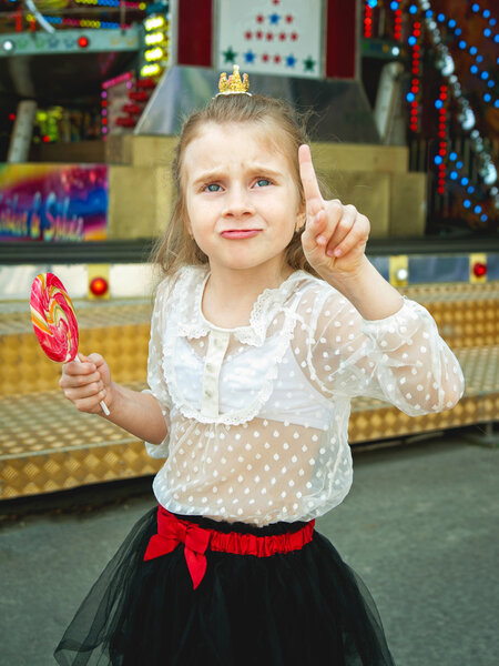 Girl in amusement park