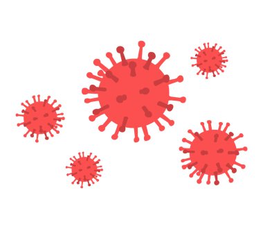 Virüs mikrobu. Viral mikroorganizma. Coronavirus bulaşıcı bakterisi. Vektör illüstrasyonu