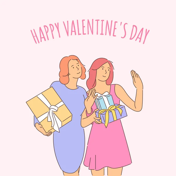 Lifestyle Concept Valentine Day Theme Romantic Vector Illustration Love Story — Archivo Imágenes Vectoriales