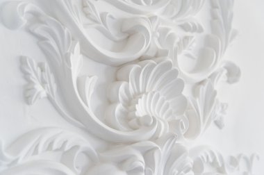 Lüks beyaz duvar Tasarım kısma sıva pervaz roccoco öğesi ile