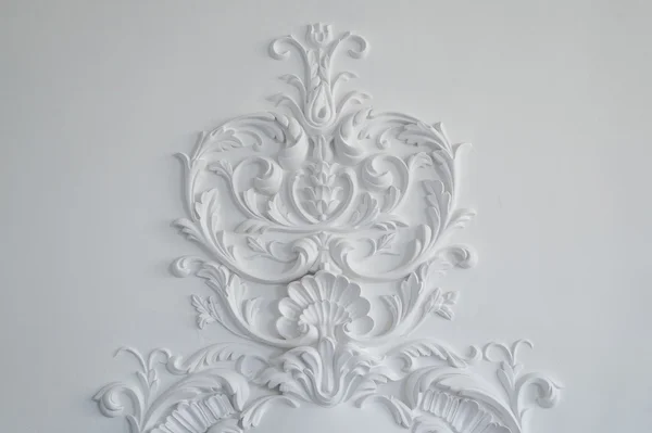 Witte muur molding met geometrische vorm en Perspectiefpunt. Horizontale — Stockfoto