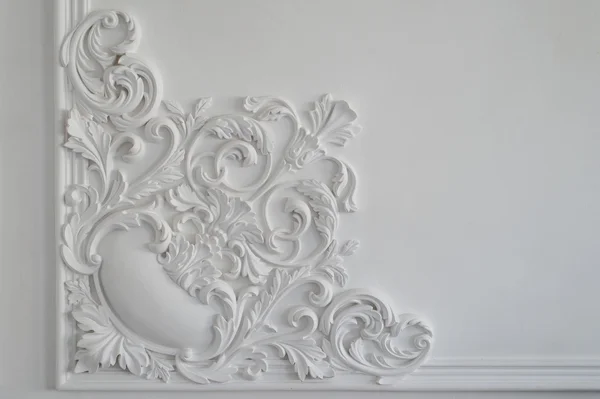 Witte muur molding met geometrische vorm en Perspectiefpunt. Horizontale — Stockfoto