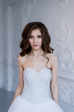 lüks açık renkli karşı mutlu güzel gelin portresi