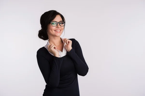 Retrato de mujer de negocios hermosa con gafas — Foto de Stock