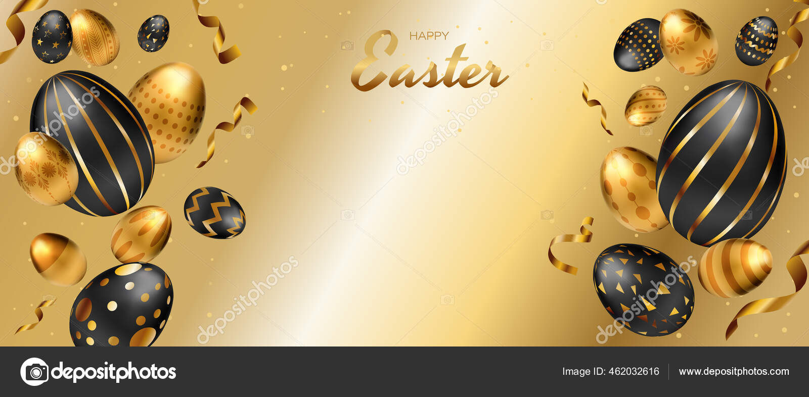 Easter Background Gold Black Eggs Patterns Black Eggs Gold Pattern Stock Vector Image By C Inataliia