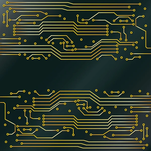 Sfondo tecno stilizzato sotto un microcircuito — Vettoriale Stock