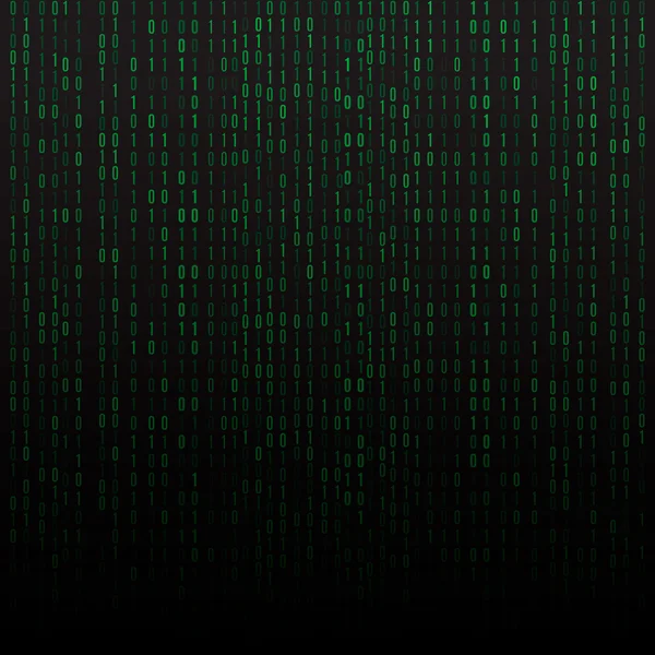 抽象的技术背景。二进制计算机代码. — 图库矢量图片