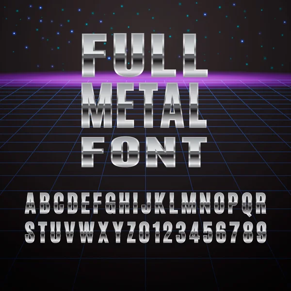 Metal yazı tipi. Krom metal simüle şık yazı tipi.