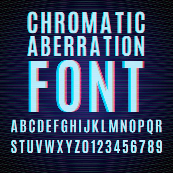 Czcionka wektorowa z efekt aberracji chromatycznej. — Wektor stockowy