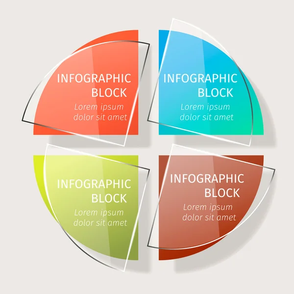 透明なガラスの効果で Ivector インフォ グラフィック テンプレート. — ストックベクタ