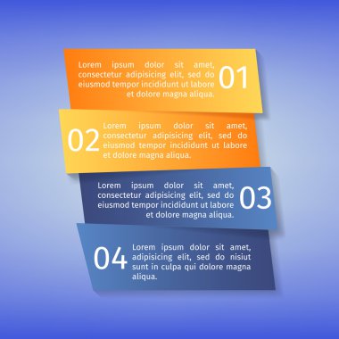 Vektör Infographic şablonu. Gölgeler ile kesilmiş şeritler.