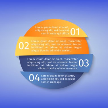 Vektör Infographic şablonu. Gölgeler ile kesilmiş şeritler.