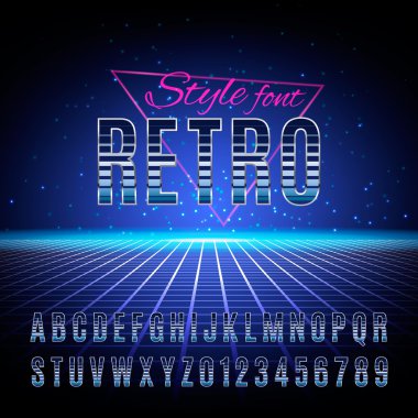 Retro alfabe vektör yazı tipi