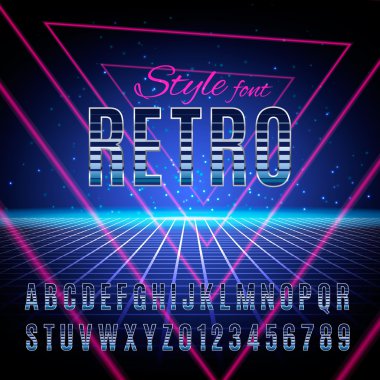 Retro alfabe vektör yazı tipi