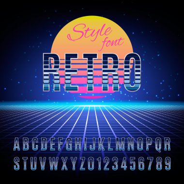 Retro alfabe vektör yazı tipi