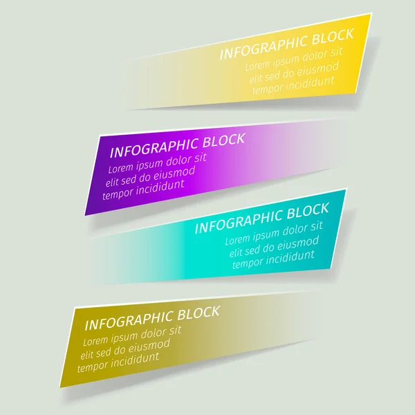 Векторний інфографічний шаблон. Вирізати смужки з тінями . — стоковий вектор
