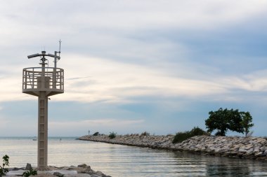 akşam deniz feneri ve çimento set