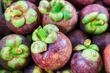 renkli mangosteen kümeleri, mangosteen arka plan
