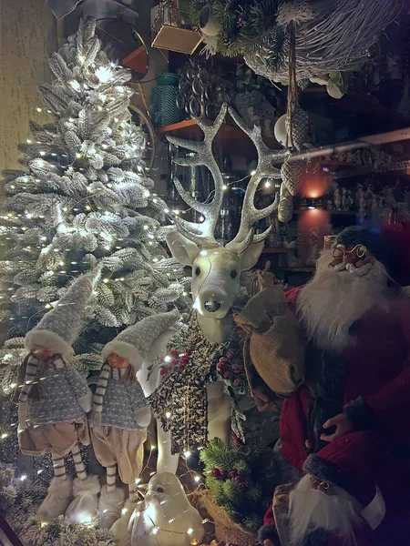 Christmas New Year Shop Windows — Stock Photo, Image