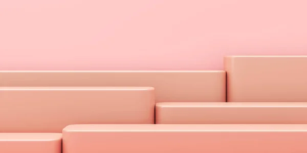 Ürün sunumu için minimalist model arka plan, üst üste yığılmış bir platform, pastel renk tarzı. 3d oluşturma