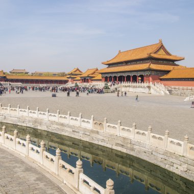 Çin Beijing yasak şehir aslan heykeli