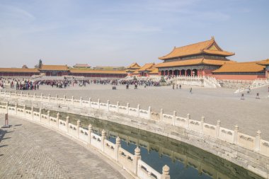 Çin Beijing yasak şehir aslan heykeli