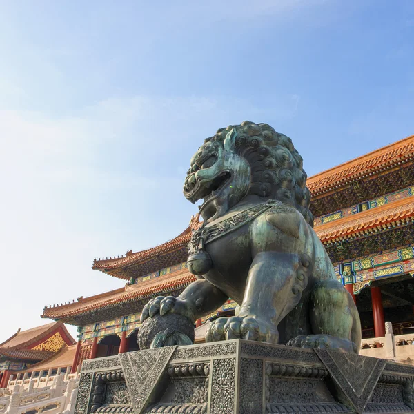 China Beijing Ciudad Prohibida Estatua León — Foto de Stock