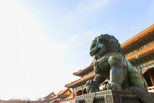 Pomnik Lwa Chiny Beijing Forbidden City — Zdjęcie stockowe