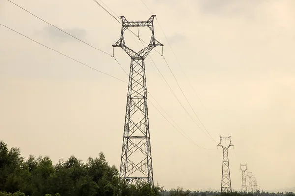 Electricity pylons on Sunset — Stock Photo, Image