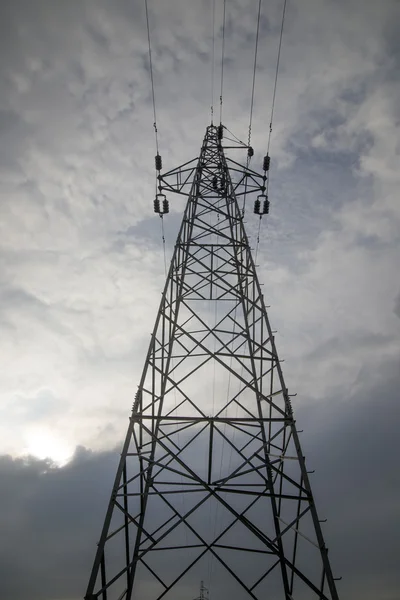 Electricity tower with clouds — Stock Photo, Image