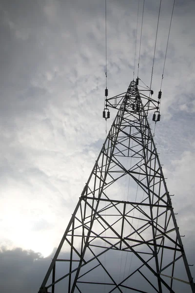 Electricity tower with clouds — Stock Photo, Image