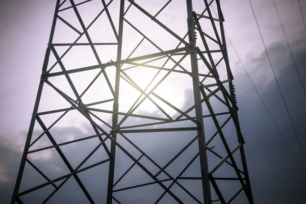 Electricity tower with clouds — Stock Photo, Image