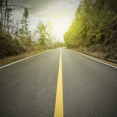Dolambaçlı yol arka plan Çin