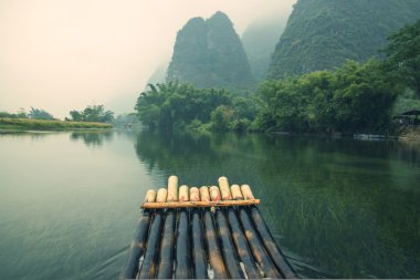 bamboo rafting  in Yulong River