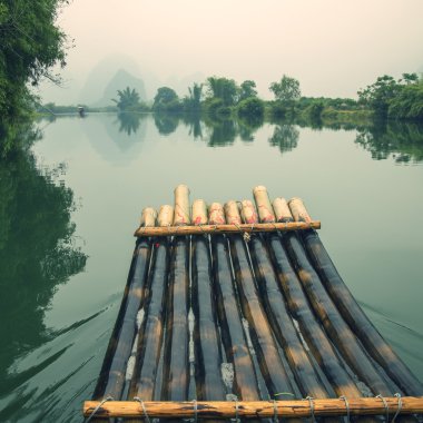 bamboo rafting  in Yulong River