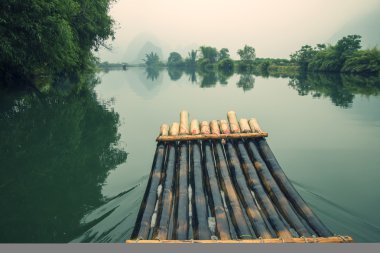 bamboo rafting  in Yulong River