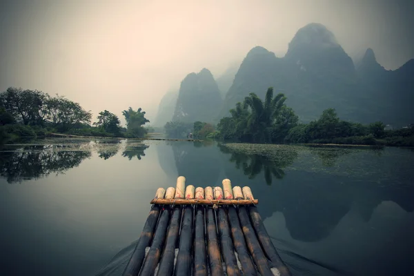 bamboo rafting in Yulong River