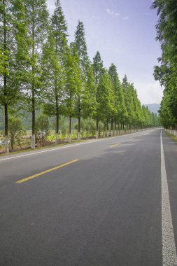 Dağ yolundan alacakaranlıkta Çin