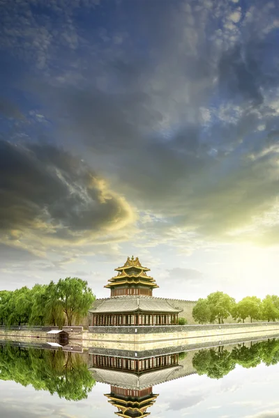Chinese verboden stad, het paleis rivier torentje. Stockfoto
