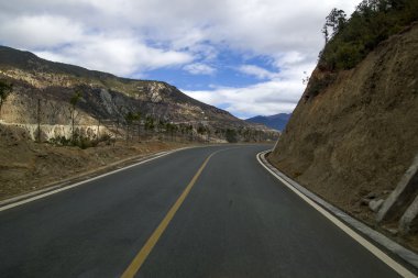 Dolambaçlı yol arka plan Çin