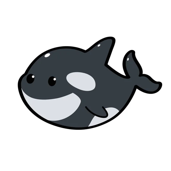 Zvířecí Charakter Černobílý Velrybí Žralok Nebo Kosatka Bílém Pozadí Vektorový — Stock fotografie