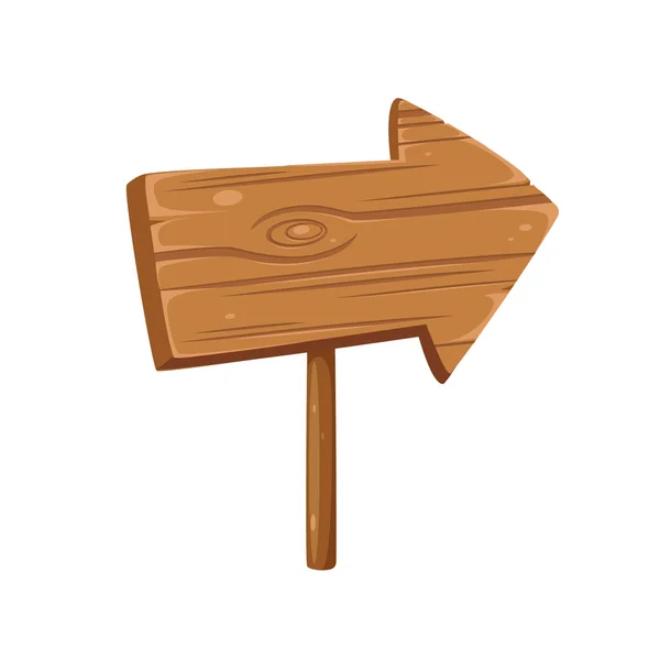 Um sinal de madeira em forma de direção . — Vetor de Stock