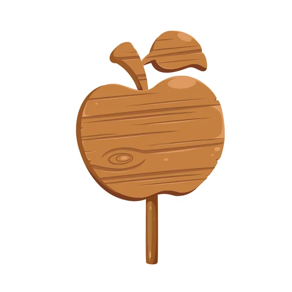 Dřevěná Klíčenka ve tvaru apple. — Stockový vektor