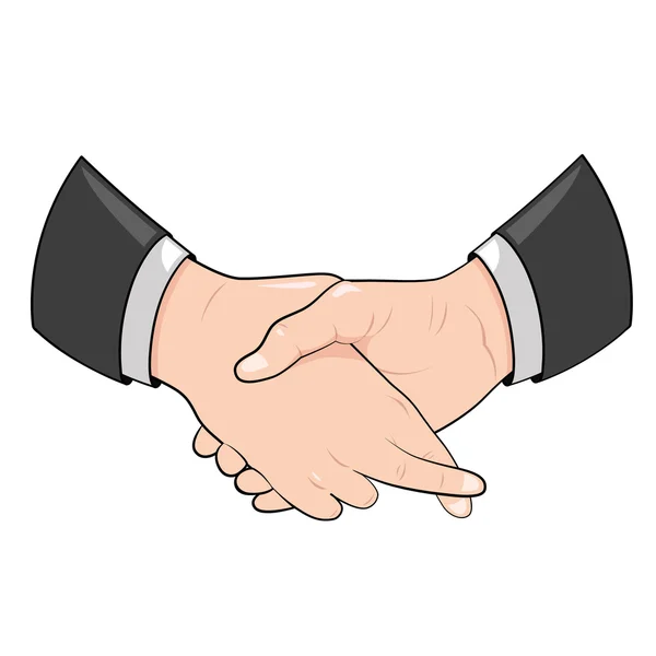 Falso acordo. Handshaking com os dedos cruzados . — Vetor de Stock