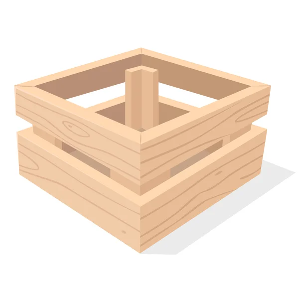 Drewnianej skrzyni. Drewniany pojemnik. — Wektor stockowy