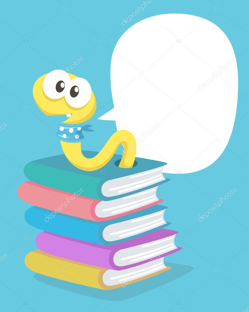 A Worm on the books. Bookworm and knowledge.