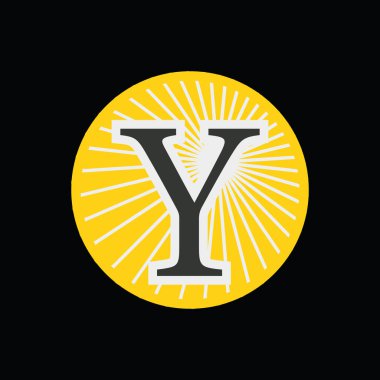 Y harfi güneş ışığı tasarımı ile bir daire içinde